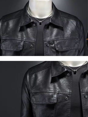 Bronze Rebel Leather Jacket — North Row | Close-Up