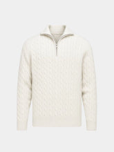 Premium Cable-Knit Zip Neck Sweater — North Row | Side View