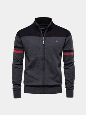 Cardigan Sweater Zipper Standing Collar Knitwear — North Row | Flat Lay