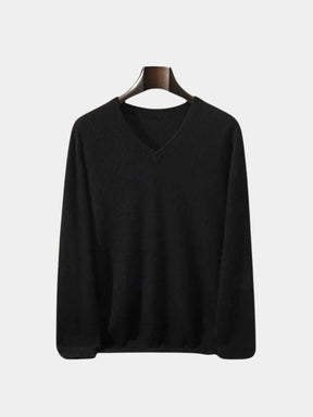 Cashmere V Neck Knitwear Sweater — North Row | Collar Detail