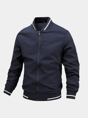 Casual Baseball Bomber Jacket — North Row | Texture Detail