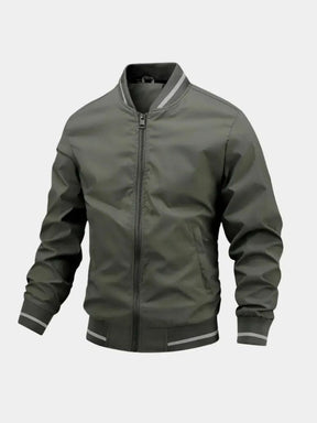 Casual Baseball Bomber Jacket — North Row | Collar Detail