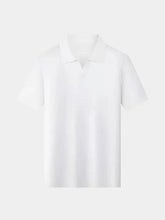 Casual Buttonless Knit Polo Shirt — North Row | Flat Lay