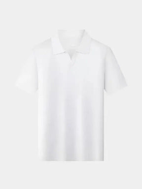 Casual Buttonless Knit Polo Shirt — North Row | Flat Lay