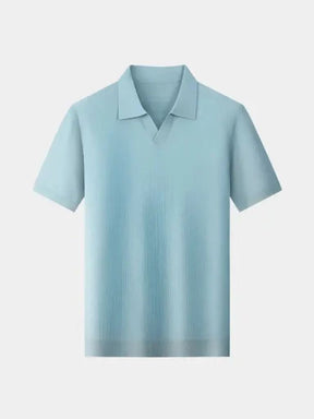 Casual Buttonless Knit Polo Shirt — North Row | Close-Up