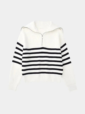 Casual Striped Zip Up Sweater — North Row | Lifestyle