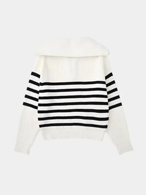 Casual Striped Zip Up Sweater — North Row | Worn Look
