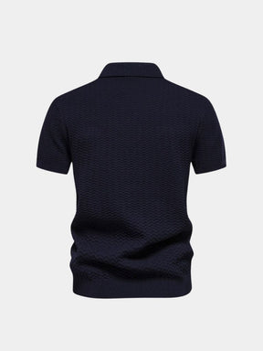 Classic Fit Quarter Zip Business Casual Short Sleeves Polo — North Row | Full Length