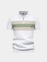 Classic Fit Quarter Zip Business Casual Short Sleeves Polo — North Row | Flat Lay