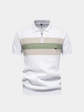 Classic Fit Quarter Zip Business Casual Short Sleeves Polo — North Row | Flat Lay
