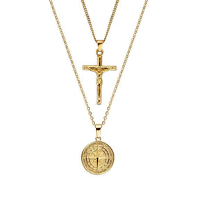 Compass X Chain — North Row | Worn Look