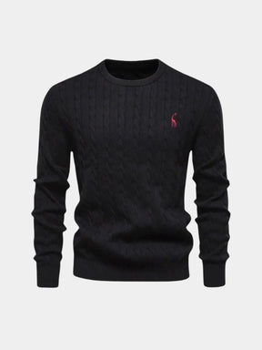 Cotton  Crew Neck Pullover Sweater — North Row | Texture Detail