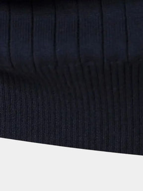 Cotton Knit Vertical Stripes Quarter-Zip Sweater — North Row | Worn Look