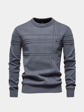 Cotton Knitted Stripped Crew Neck Pullover Sweater — North Row | Lifestyle