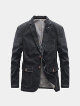 Denim Covenant Blazer Jacket — North Row | Front View