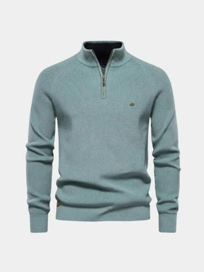 Elegant Quarter Zip Sweater — North Row | Collar Detail