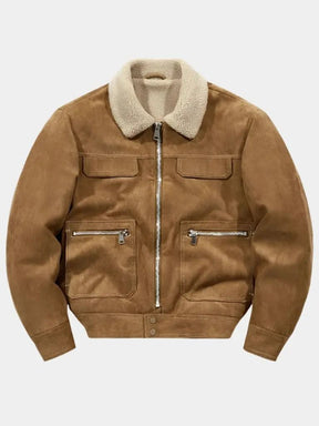 Essential Fleece Suede Jacket — North Row | Front View