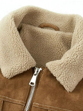 Essential Fleece Suede Jacket — North Row | Detail View