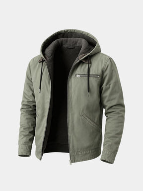 Essential Hooded Work Jacket — North Row | Close-Up