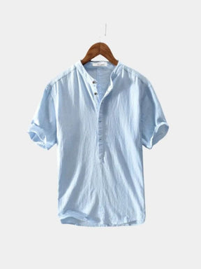 Essential Short Sleeve Linen Shirt — North Row | Side View