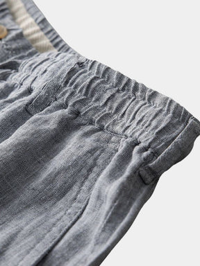 Gris Mariner Linen Shorts — North Row | Close-Up