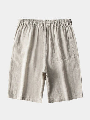 Gris Mariner Linen Shorts — North Row | Model Wearing