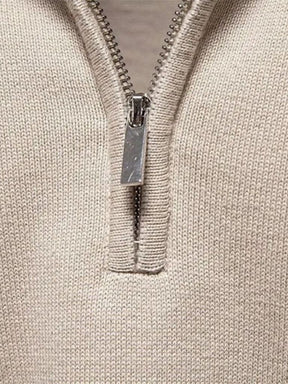 Half Zip Knitwear Solid Color Cardigan Sweater — North Row | Detail View