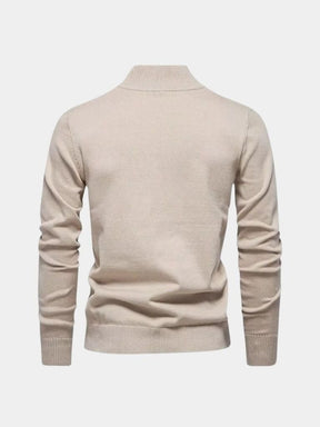 Half Zip Knitwear Solid Color Cardigan Sweater — North Row | Collar Detail
