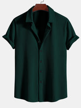 Muscle Fit Ribbed Button Up Shirt — North Row | Front View