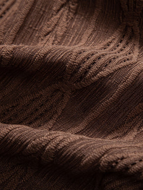 Geometric Jacquard Eyelet Cuban Shirt & Crinkled Textured Drawstring Shorts — North Row | View 19