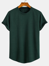 Short Sleeve Stripe Jacquard Arc Hem T-Shirt — North Row | Front View