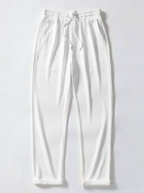 Stripe Jacquard Knit Polo Shirt & Straight Leg Ribbed Pants — North Row | View 16