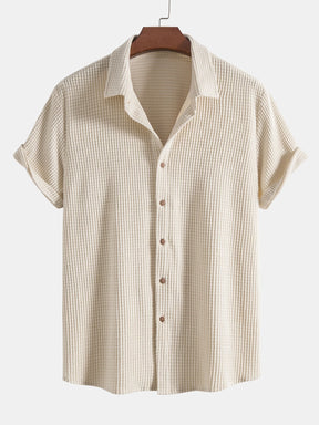 Waffle Button Up Shirt & Shorts — North Row | Detail View