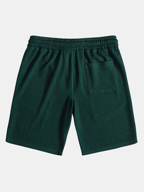 Muscle Fit Ribbed Stand Collar Shirt & Shorts — North Row | View 18