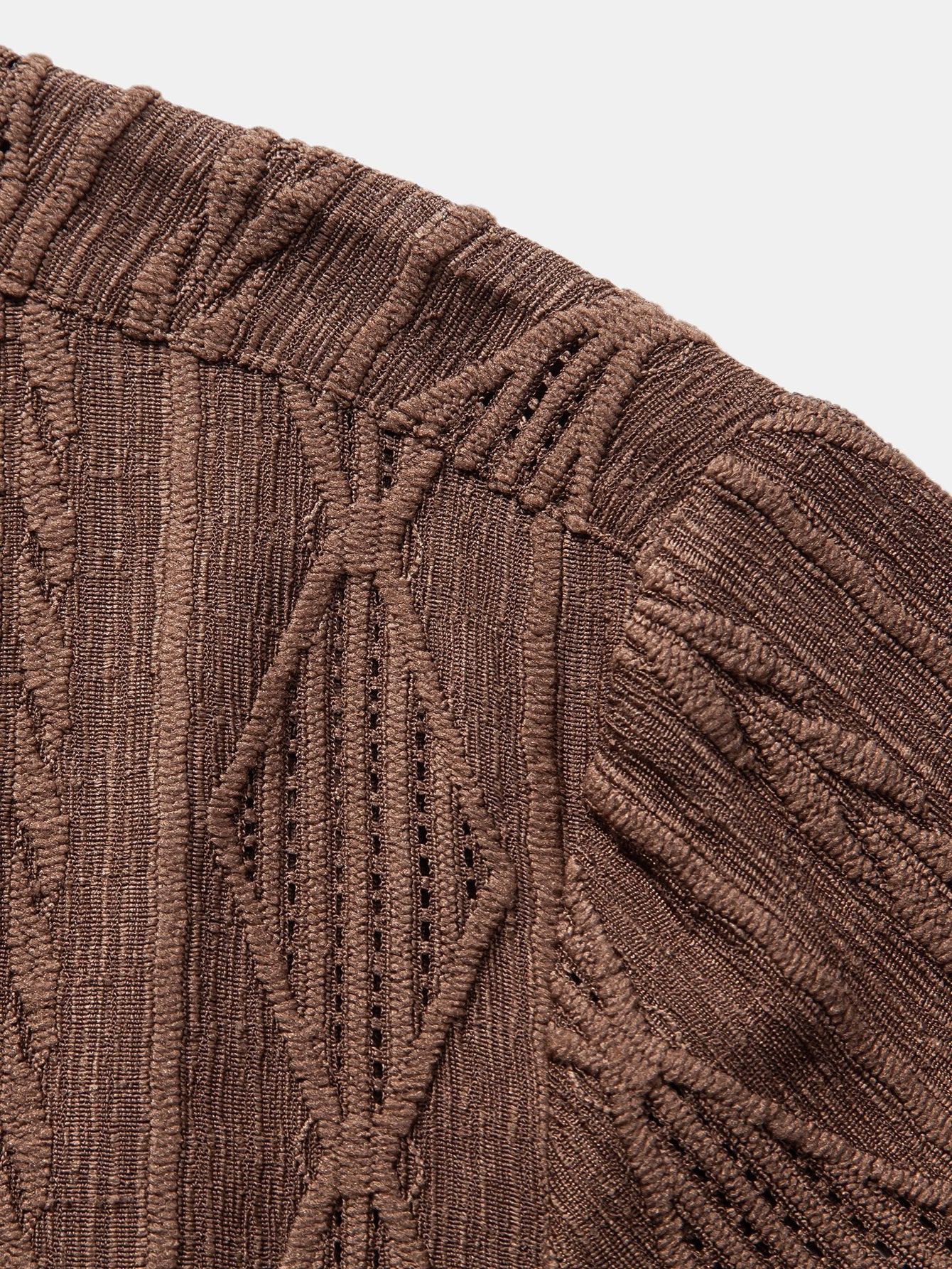 Geometric Jacquard Eyelet Cuban Shirt & Crinkled Textured Drawstring Shorts — North Row | View 18