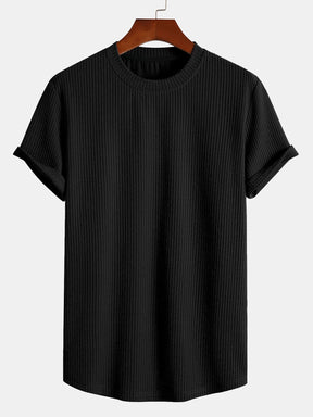Muscle Fit Ribbed Arc Hem T-Shirt — North Row | Side View