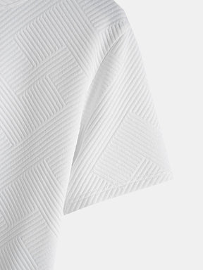 Short Sleeve Stripe Jacquard Arc Hem T-Shirt — North Row | Full Length