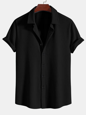 Muscle Fit Ribbed Button Up Shirt — North Row | Side View