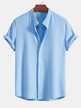Muscle Fit Ribbed Stand Collar Shirt — North Row | Front View