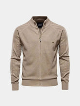 Knit Zipper Jacquard Solid Color Cardigan Sweater — North Row | Front View