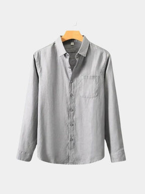 Long Sleeve Essential Linen Shirt — North Row | Flat Lay