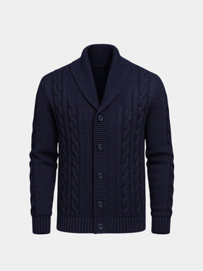 Men's Elegant Knit Cardigan — North Row | Close-Up