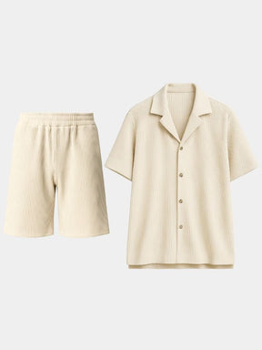 Minimalist Corduroy Set Shorts and Shirt — North Row | Front View