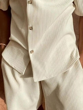 Minimalist Corduroy Set Shorts and Shirt — North Row | Detail View