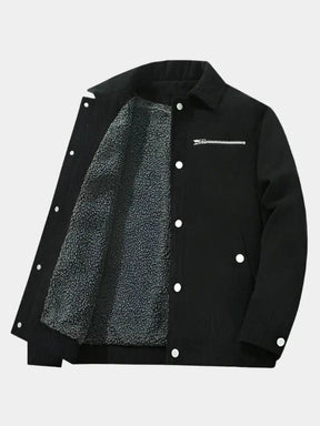 Minimalist Corduroy Sherpa Jacket — North Row | Collar Detail