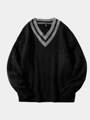 Minimalist V-Neck Sweater — North Row | Texture Detail