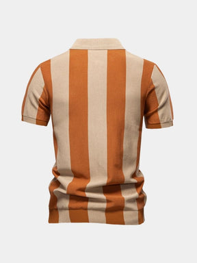 Navy Stripe Polo — North Row | Full Length