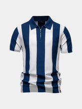 Navy Stripe Polo — North Row | Side View