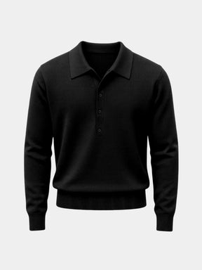 Old Money Knit Polo Pullover — North Row | Close-Up
