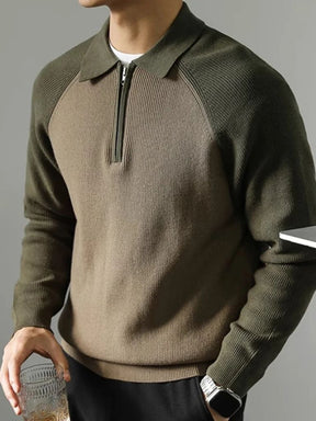 Raglan Quarter Zip Sweater — North Row | Detail View